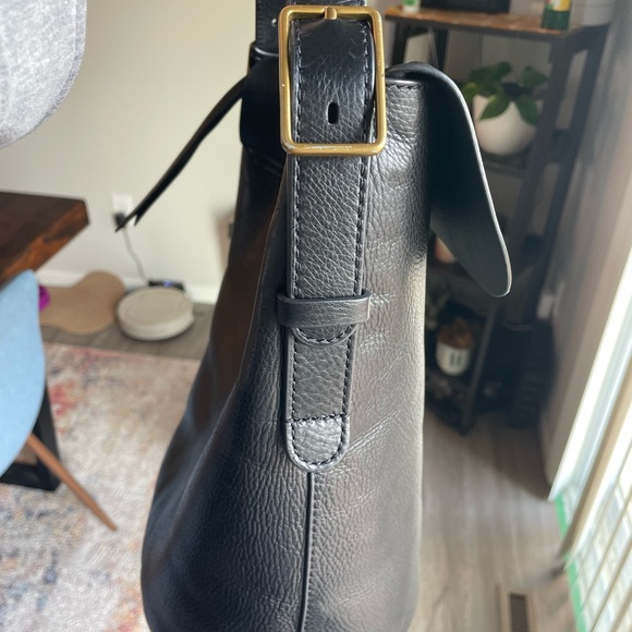 Fossil, black, leather, crossbody bag - Picture 3 of 8